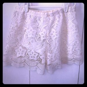 White Lace Shorts
